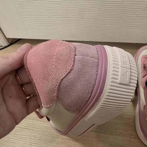 Reef Pink White Suede Lay Day Lift Platform Cute Outdoor Sneakers Size 8.5 - Picture 8 of 13
